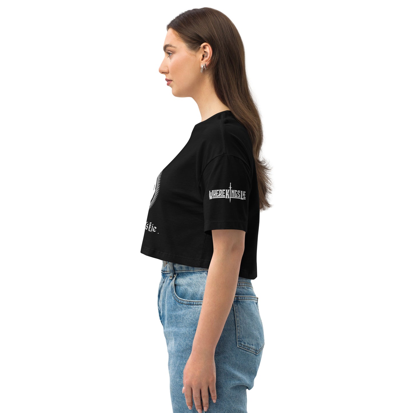 Loose drop shoulder crop top