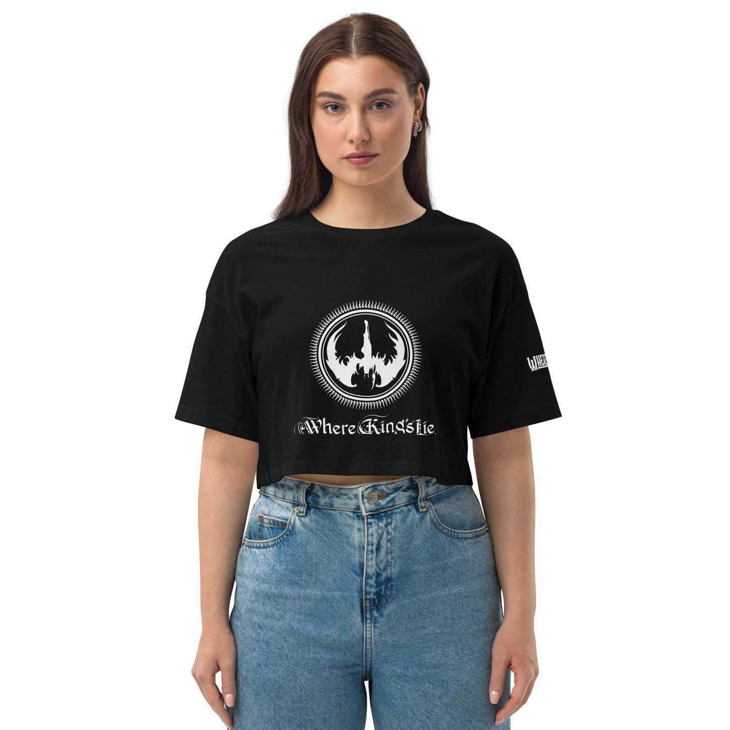 Loose drop shoulder crop top